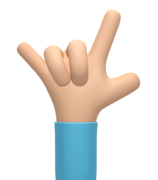 3D rendering, Cartoon character hand isolated on transparent background png