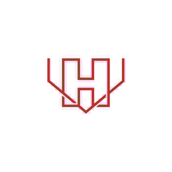 letter hv simple linked thin line logo vector