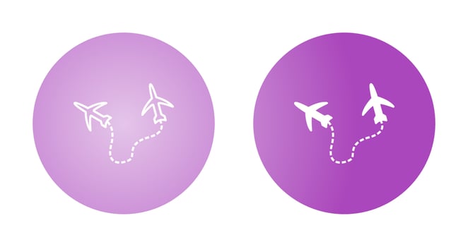 Round Travel Flights Vector Icon