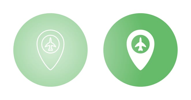 Airport Location Vector Icon