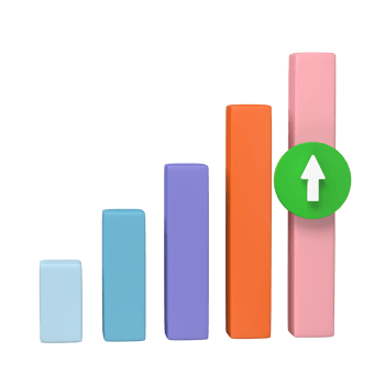 3D render. Business infographic with stock diagrams and statistic bars chart isolated on transparent background. Financial line graphs and charts for presentation and finance report. png