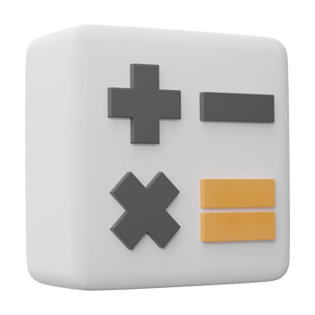 3D render, Calculator icon sign isolated on transparent background. png