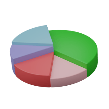 3D render. Business infographic with stock diagrams isolated on transparent background. Financial line graphs and charts for presentation and finance report. png