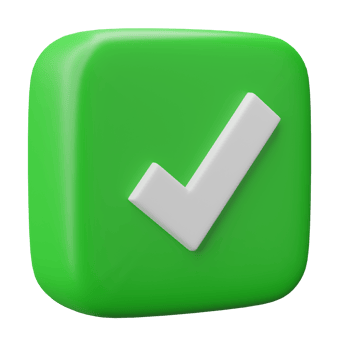 check mark icon 3D render, isolated on transparent background png