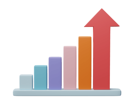 3D render. Business infographic with stock diagrams and statistic bars chart isolated on transparent background. Financial line graphs and charts for presentation and finance report. png