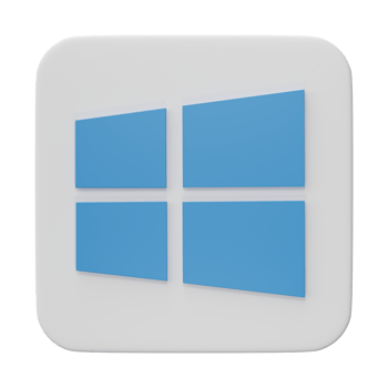 3D, Windows top brand operating system logos, isolated on transparent background. png