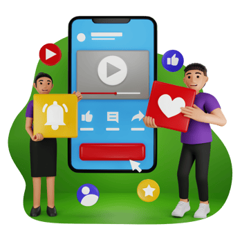 Video Vlogger Asking For Like Share And Notification 3D Character Illustration png
