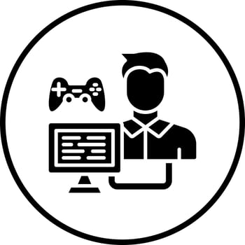 Game Modder Male Vector Icon Style