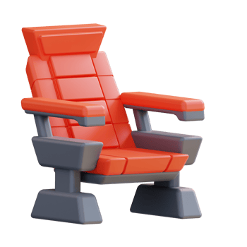 3d illustration cinema chair png