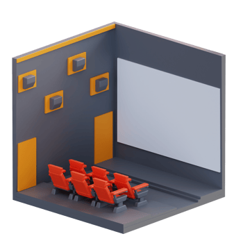 3d illustration cinema room png