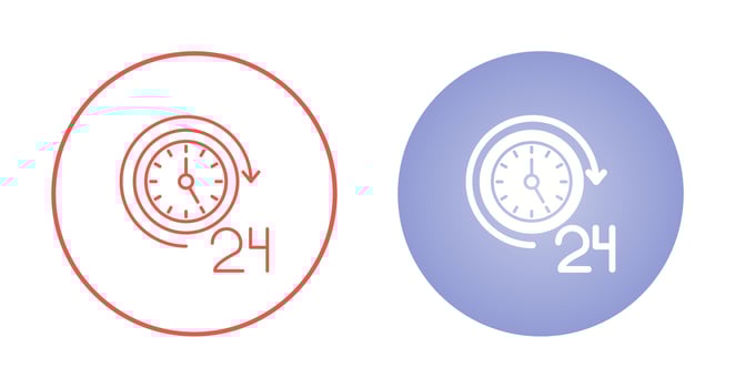 24 Hours Vector Icon