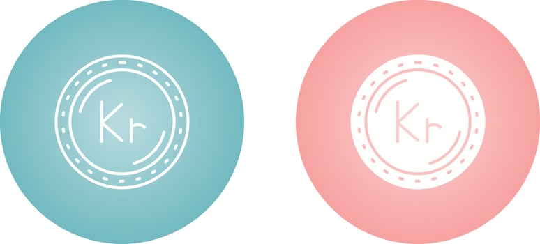 Krone Currency Vector Icon