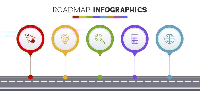 Infographics design template and icons with 5 options or 5 steps vector