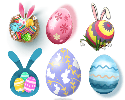 Happy easter day easter eggs png