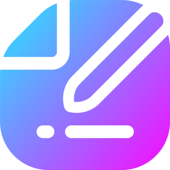 Edit icon in gradient colors. Register signs illustration. png