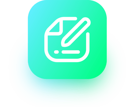 Edit icon in square gradient colors. Register signs illustration. png