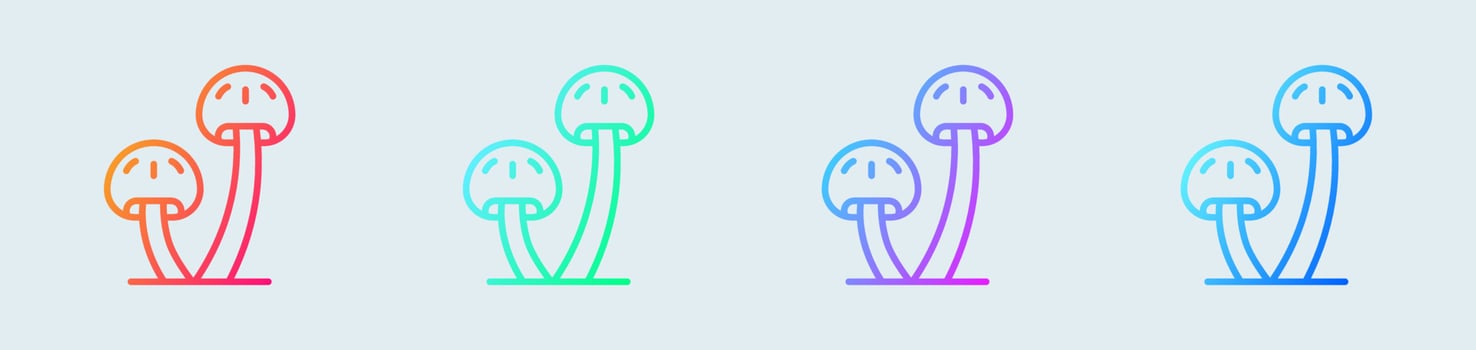 Mushroom line icon in gradient colors. Vegetable signs vector illustration.