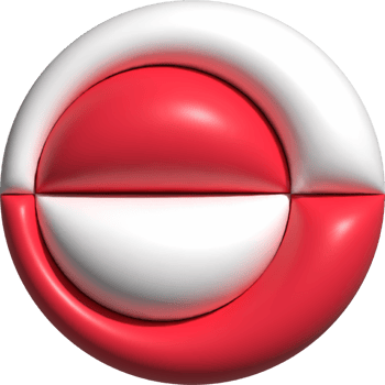 Greenland flag circle 3D. png