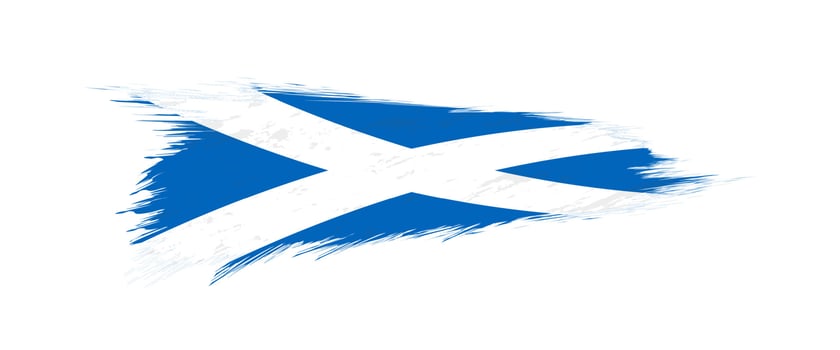 Flag of Scotland in grunge brush stroke. vector