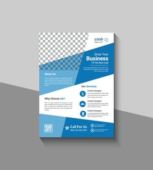Corporate Blue Flyer Template Design vector