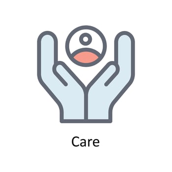 Care Vector Fill outline Icons. Simple stock illustration stock
