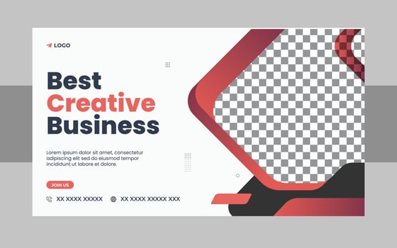 Business webinar conference concept web banner or social media post horizontal banner design. Business webinar invitation design and live conference web banner design vector