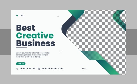 Business webinar conference concept web banner or social media post horizontal banner design. Business webinar invitation design and live conference web banner design template vector