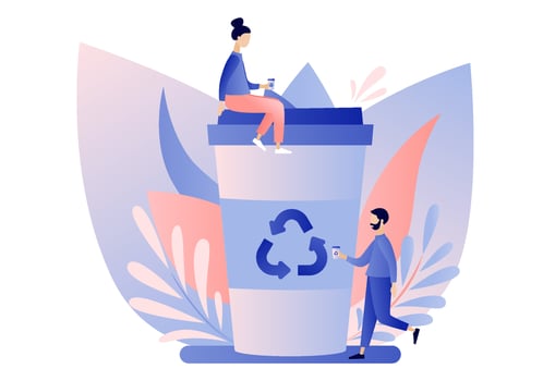 Urban ecology set. Zero Waste. Flat cartoon style. Vector illustration