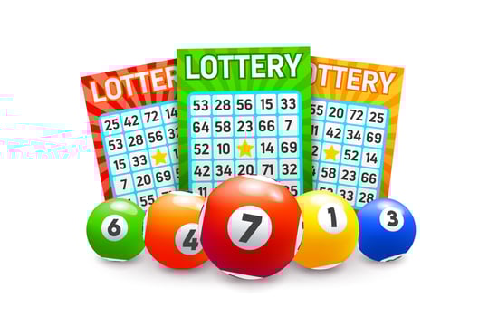 Bingo lottery balls and lotto tickets background vector