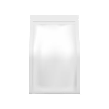 Realistic polymer and paper sachet pack, 3d vector