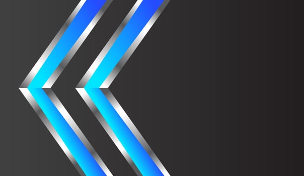 Abstract blue metallic silver glossy arrow direction on black design modern futuristic technology background vector