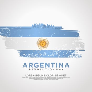 Argentina Revolution day greeting card template. vector