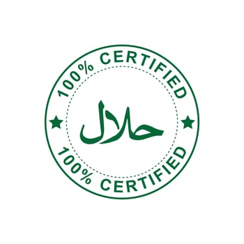 Halal logo vector. Food product food label vector