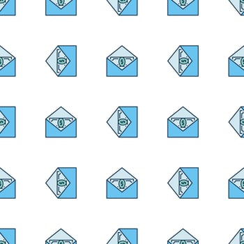 Envelope and Money vector Corruption colored seamless pattern
