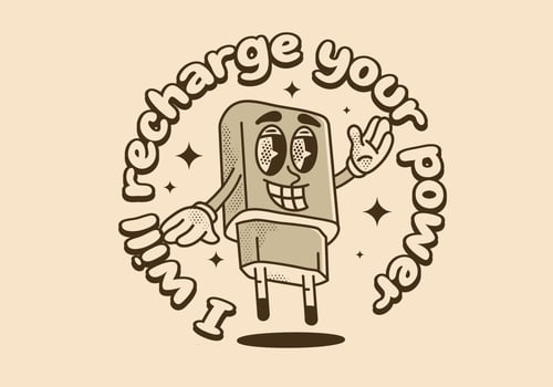 Mascot character illustration of a phone charger vector