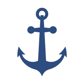 iron anchor icon ocean navigation equipment vector