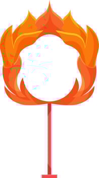 bright vector illustration of the ring of fire, circus accessories, circus equipment