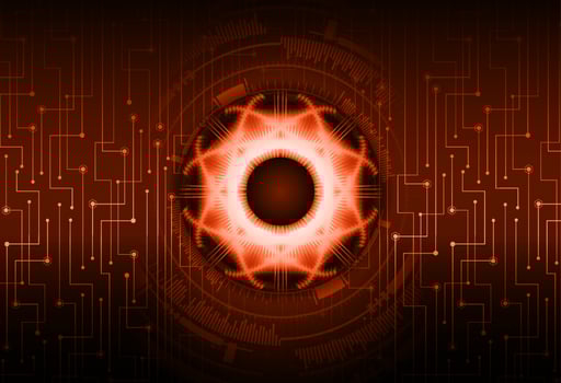 Modern Cybersecurity Eye on Technology Background vector