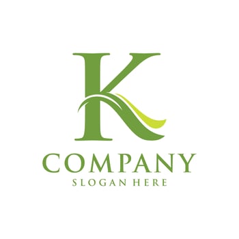 Letter K leaf initial logo vector