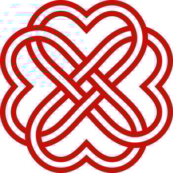 Celtic knot red hearts in the shape lower vector