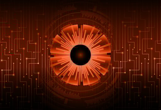 Modern Cybersecurity Eye on Technology Background vector