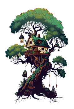 Fantasy Tree House, fantasy, house, tree, woods, png