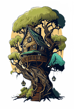 Fantasy Tree House, fantasy, house, tree, woods, png