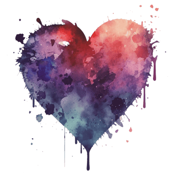Watercolor rainbow heart, Concept love relationship, watercolor heart shape png
