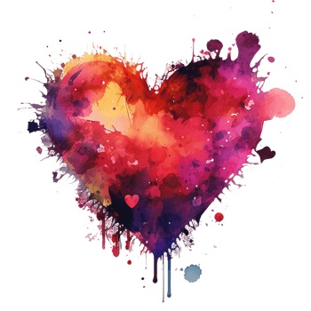 Watercolor rainbow heart, Concept love relationship, watercolor heart shape png
