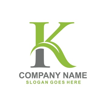 Letter K leaf initial logo vector