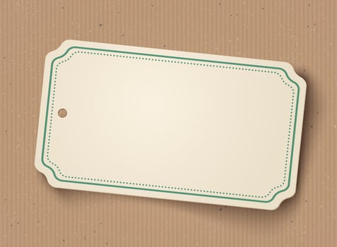 Vector white paper banner on old cardboard.