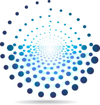 Blue Dotted Halftone Design vector