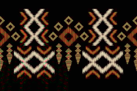 Ethnic Ikat fabric pattern geometric style.African Ikat embroidery Ethnic oriental pattern black background. Abstract,vector,illustration.For texture,clothing,scraf,decoration,carpet,silk. vector