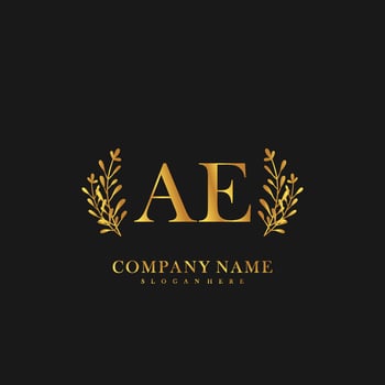 AE Initial beauty floral logo template vector
